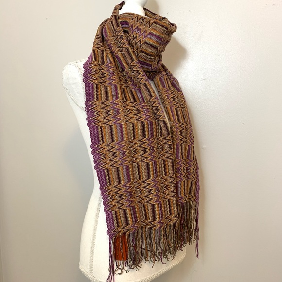 MISSONI • Chenille Lurex Scarf Multi Color - Picture 4 of 8